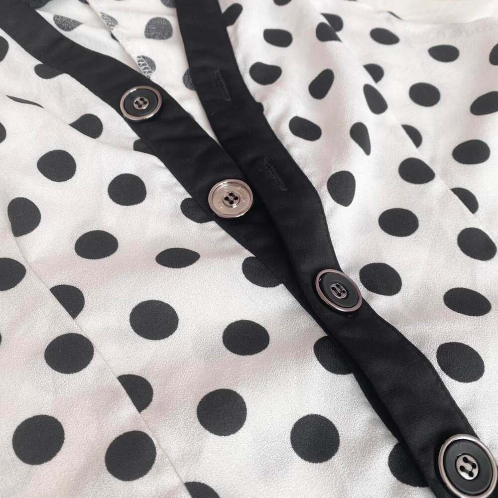 y2k black and white polka dot dress - Picture 4 of 5